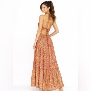 Maaji Miniclore Vera Floral Cutout Halter Maxi Dress | NWOT | Size Medium